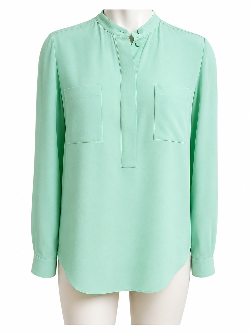 3.1 Phillip Lim Mint Silk Blend Long Sleeve Blouse Size 2